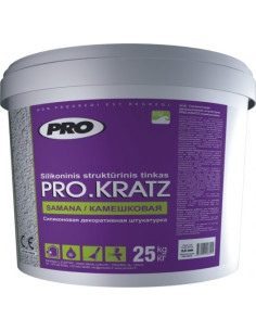 Silikoninis struktūrinis tinkas PRO.KRATZ Frakcijos dydis 2.5mm 25kg