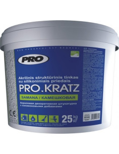 Silikoninis struktūrinis tinkas PRO.KRATZ Frakcijos dydis 1.5mm 25kg