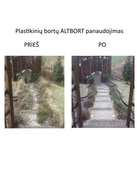 Bortas trinkelėms, plastikinis vejos bortelis 1000mm