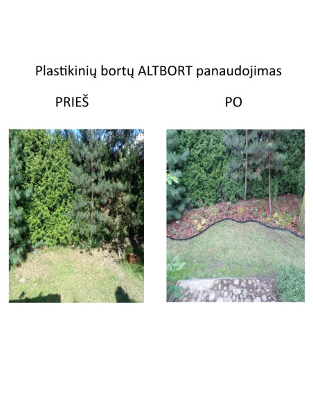 Bortas trinkelėms, plastikinis vejos bortelis 1000mm