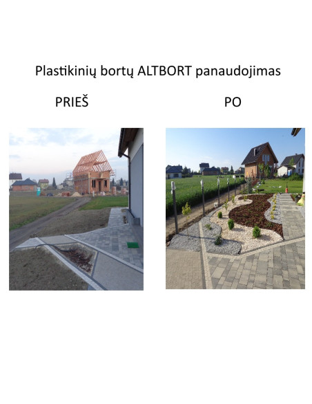 Bortas trinkelėms, plastikinis vejos bortelis 1000mm