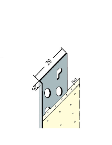 Aliuminis užbaigimo profilis L formos 3mm (3x29mm) 2.50m 9136